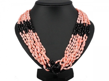 Collar tipo coral rojo