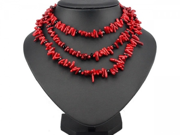 Collar tipo coral rojo