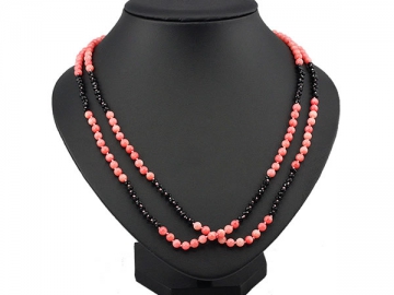 Collar tipo coral rojo