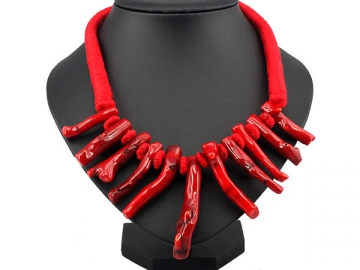 Collar tipo coral rojo