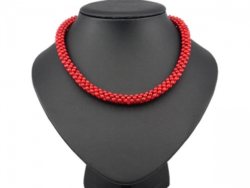 Collar tipo coral rojo