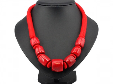 Collar tipo coral rojo