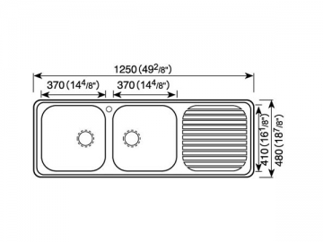 Fregadero para cocina 1200MM-1300MM