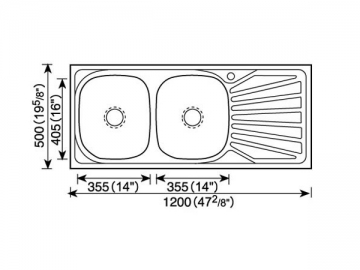 Fregadero para cocina 1200MM-1300MM