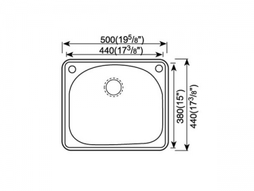 Fregadero para cocina 500MM-600MM