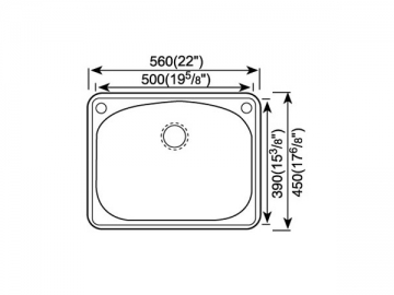 Fregadero para cocina 500MM-600MM