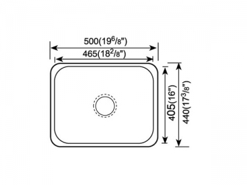 Fregadero para cocina 500MM-600MM