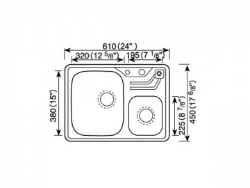 Fregadero para cocina 600MM-700MM