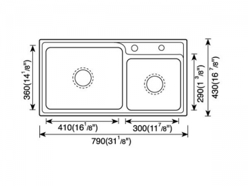 Fregadero para cocina 700MM-800MM
