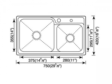 Fregadero para cocina 700MM-800MM