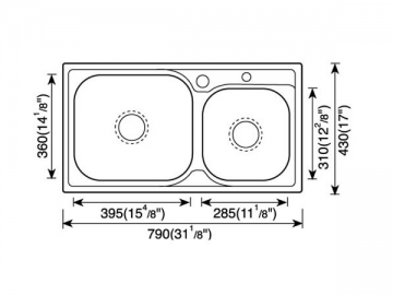 Fregadero para cocina 700MM-800MM