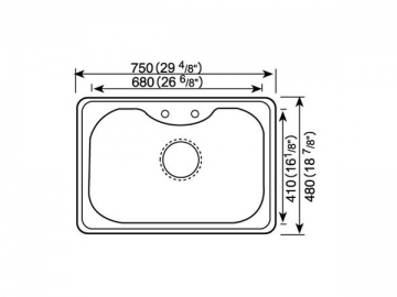 Fregadero para cocina 700MM-800MM