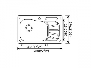 Fregadero para cocina 700MM-800MM