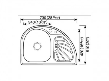 Fregadero para cocina 700MM-800MM