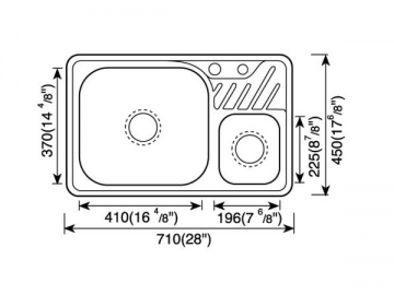 Fregadero para cocina 700MM-800MM