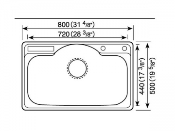 Fregadero para cocina 800MM-900MM
