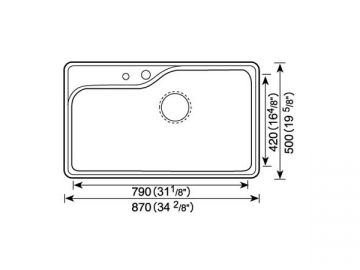 Fregadero para cocina 800MM-900MM