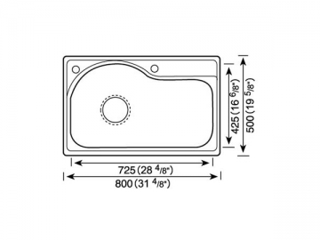 Fregadero para cocina 800MM-900MM