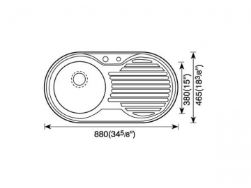 Fregadero para cocina 800MM-900MM