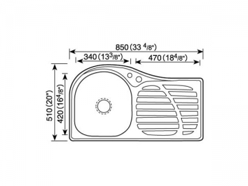 Fregadero para cocina 800MM-900MM