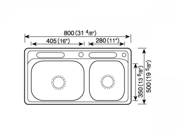 Fregadero para cocina 800MM-900MM