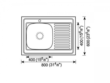 Fregadero para cocina 800MM-900MM