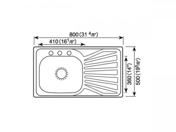 Fregadero para cocina 800MM-900MM