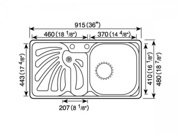 Fregadero para cocina 900MM-1000MM