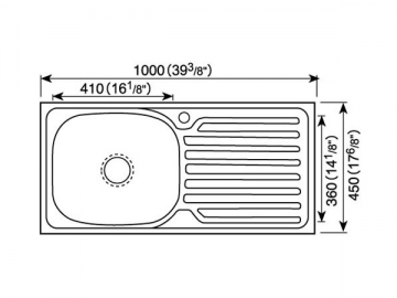 Fregadero para cocina 1000MM-1100MM