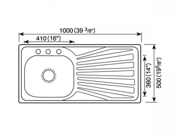 Fregadero para cocina 1000MM-1100MM