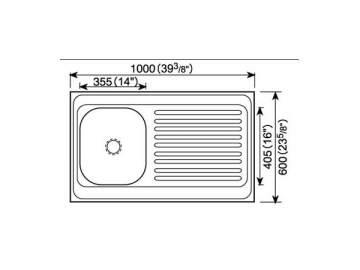 Fregadero para cocina 1000MM-1100MM