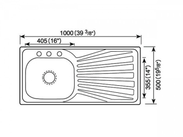 Fregadero para cocina 1000MM-1100MM
