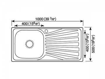 Fregadero para cocina 1000MM-1100MM