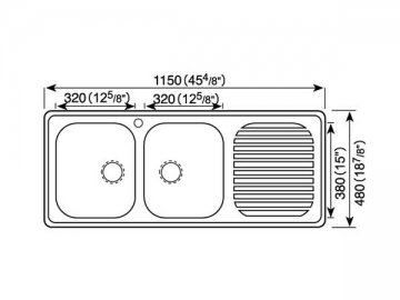Fregadero para cocina 1100MM-1200MM