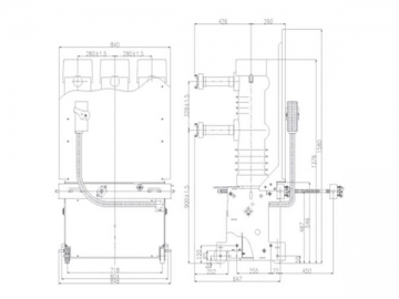 Componentes del interruptor de vacío <small>(Bastidor aislante para interruptores de vacío GL2)</small>