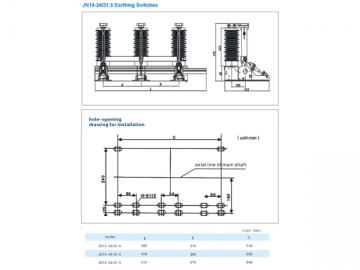 Seccionador de puesta a tierra <small>(Seccionador de alta tensión para interiores JN15)</small>