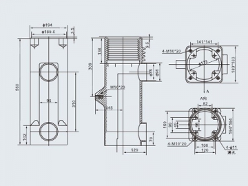 Aislador eléctrico <small>(Aislador de alta tensión tipo tubo)</small>