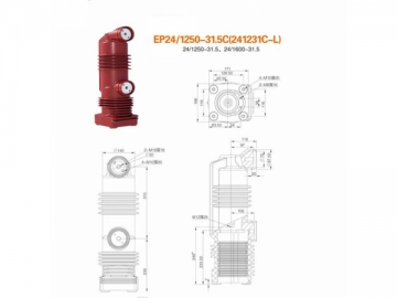 Polos encapsulados <small>(Polos encapsulados para sistemas de distribución de electricidad de 24kV)</small>