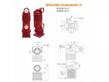 Polos encapsulados <small>(Polos encapsulados para sistemas de distribución de electricidad de 24kV)</small>