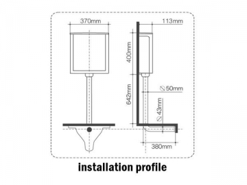 Cisterna montada en pared<br /><small> Accesorios para inodoro</small>