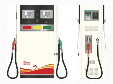 Dispensador y <strong>surtidor de combustible</strong> con 2 pistolas<small> (estructura pequeña)</small>