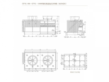 <span><strong>Torre de enfriamiento</strong> de contraflujo de PRF con carcasa de acero serie GFNL</span>