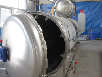 Autoclave industrial<small><br /> (Autoclave semiautomática por ducha de agua)</small>