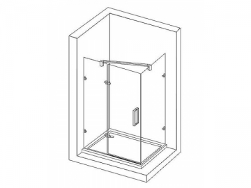 <strong>Cabina de ducha</strong> <br>- con puerta abatible