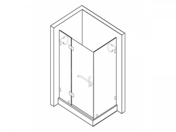 <strong>Cabina de ducha</strong> <br>- con puerta abatible