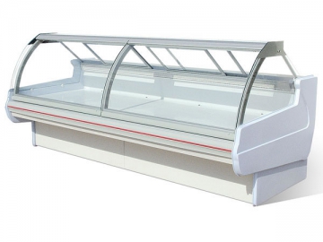 Vitrina refrigerada curva