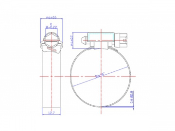 Abrazadera de manguera perforada de 12,7mm