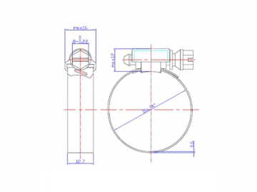 Abrazadera de manguera perforada de 12,7mm