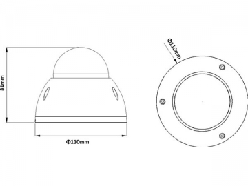 Cámara de red domo mini IR resistente al vandalismo de alta definición con 1.3/5/4 megapíxeles