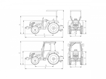 Tractor agrícola, 35-60 Hp